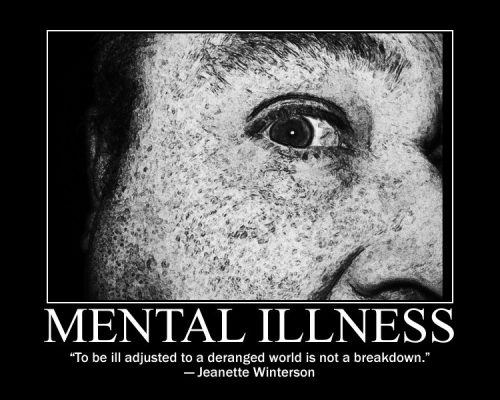 Mental illness poster in black and white